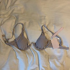 Avec les filles underwire striped bikini top